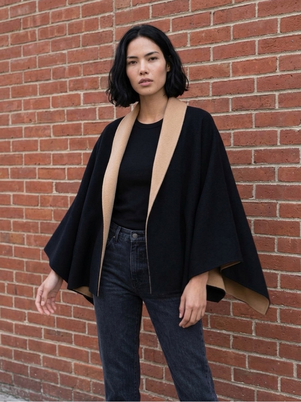 Tahari Cape in Black & Brown Size small Like New